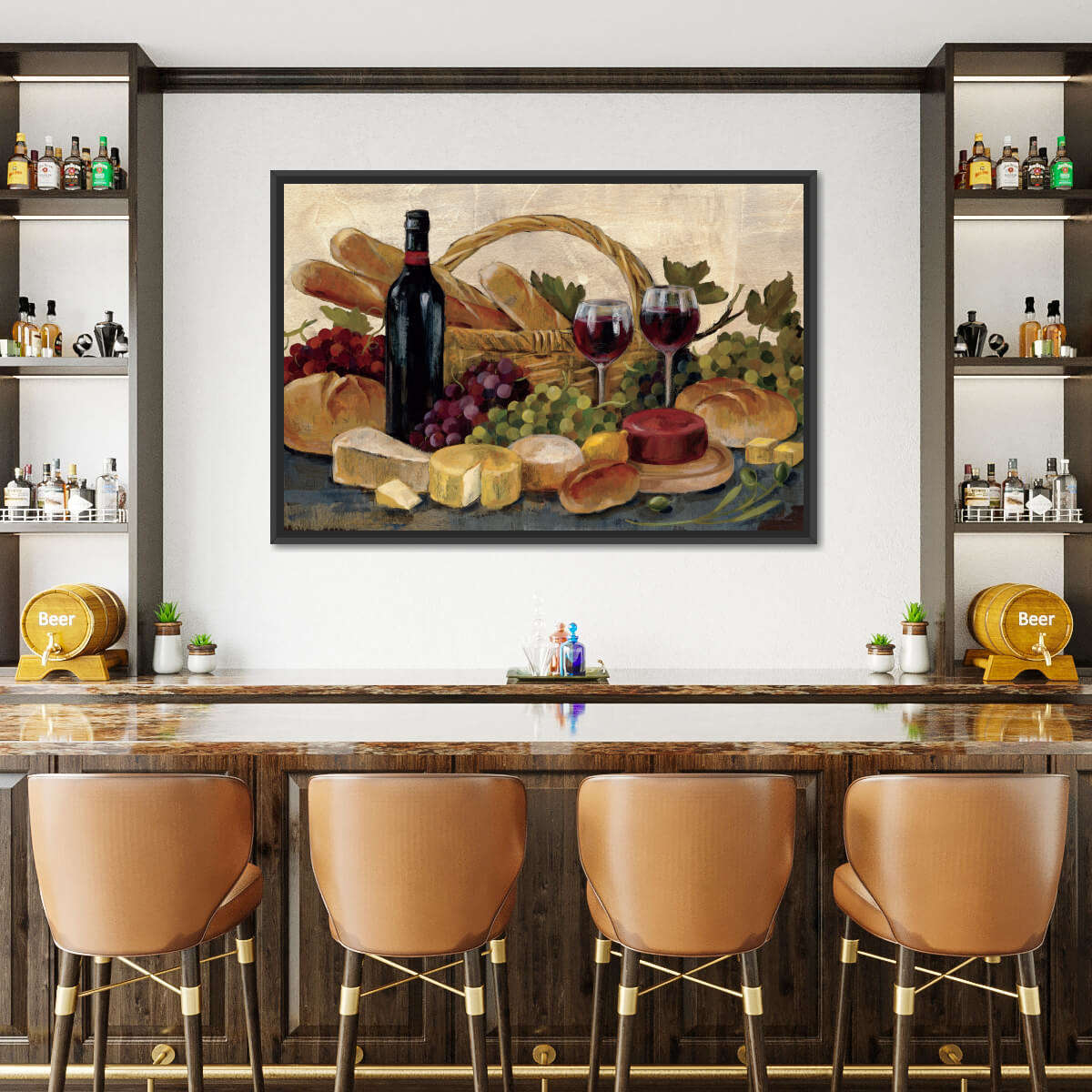 Tuscan Evening Wine Crop Multi Panel Canvas Wall Art