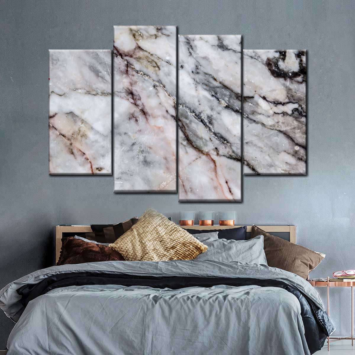 Streaked Marble Stone Multi Panel Canvas Wall Art