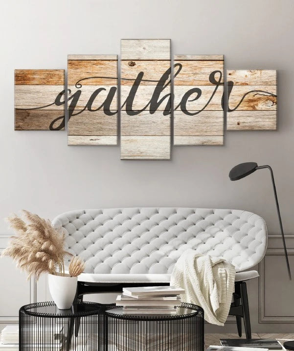 how to hang a 5 piece canvas prints