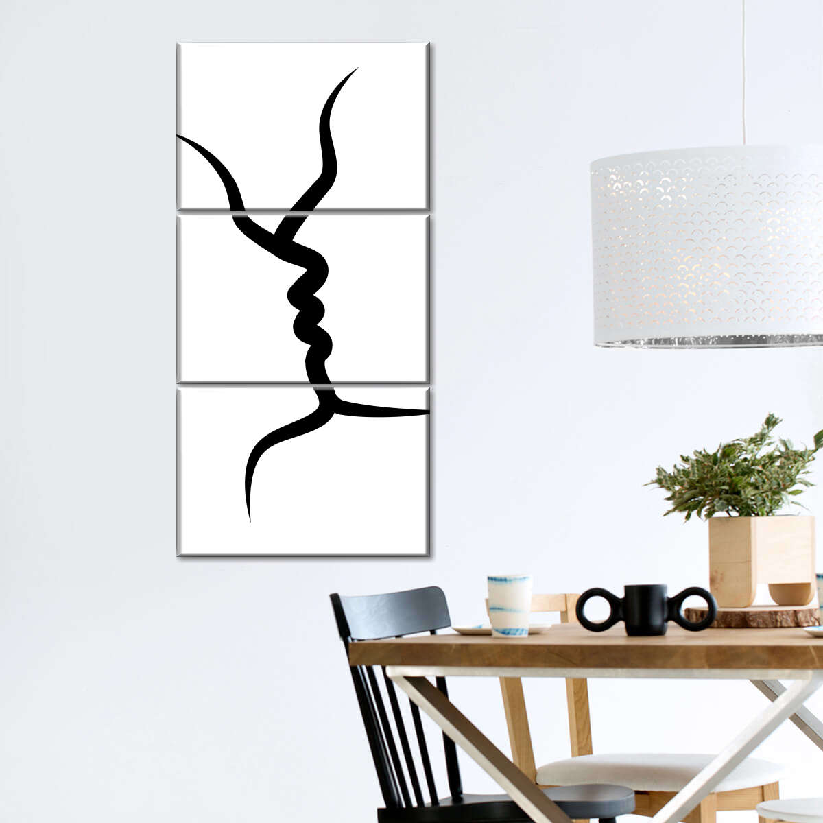 Minimalist Kiss Multi Panel Canvas Wall Art