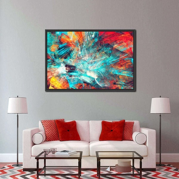 Vibrant Abstract Splash Multi Panel Canvas Wall Art