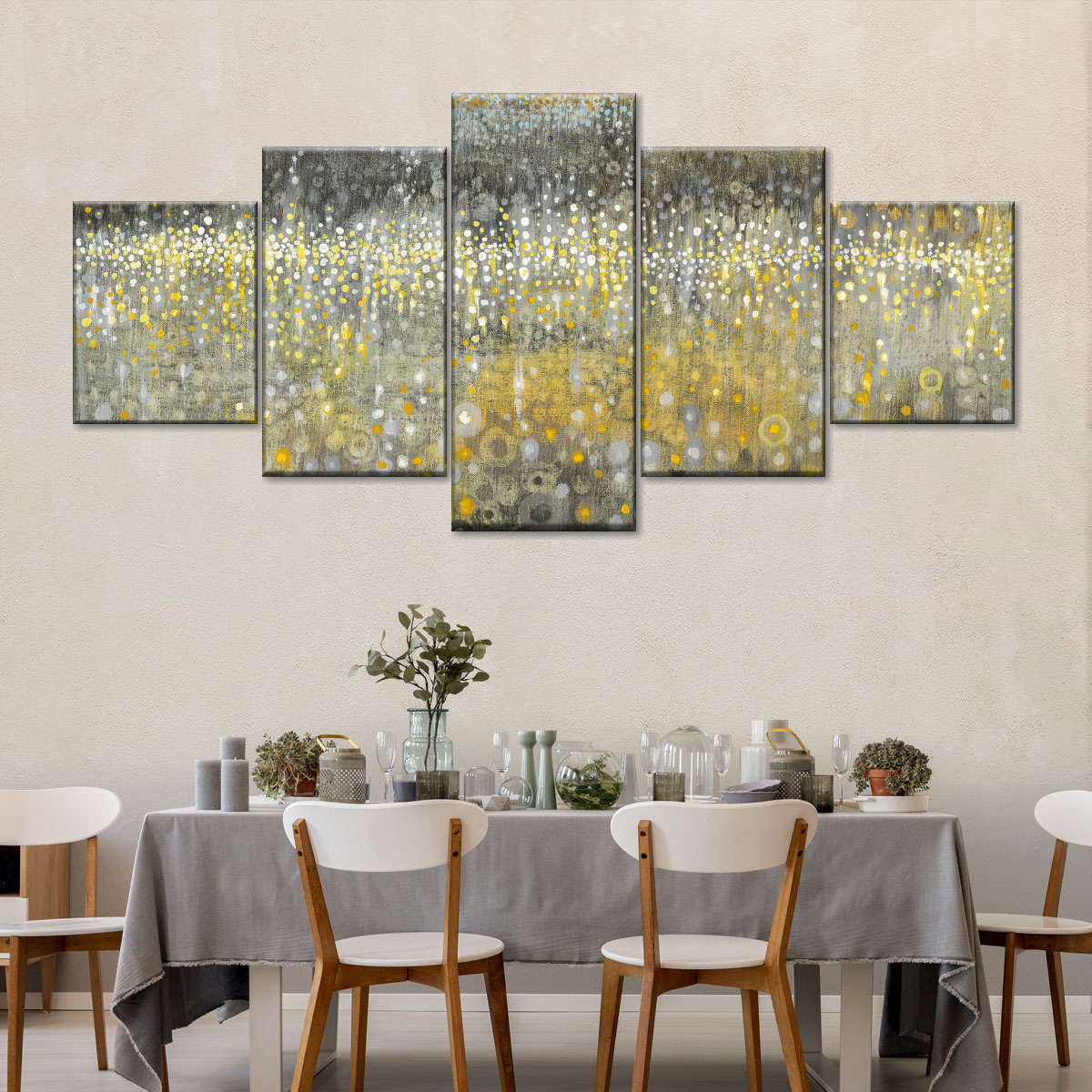 Rain Abstract II Multi Panel Canvas Wall Art