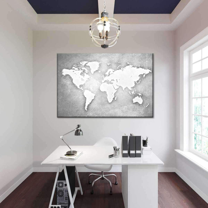 Platinum World Map Multi Panel Canvas Wall Art