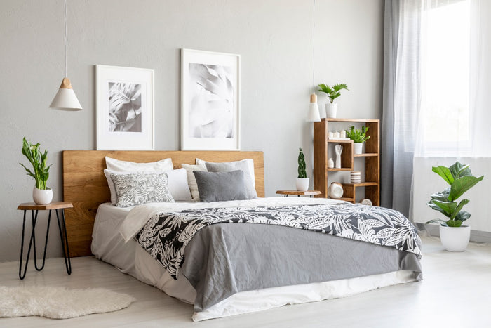 gray home decor bedroom