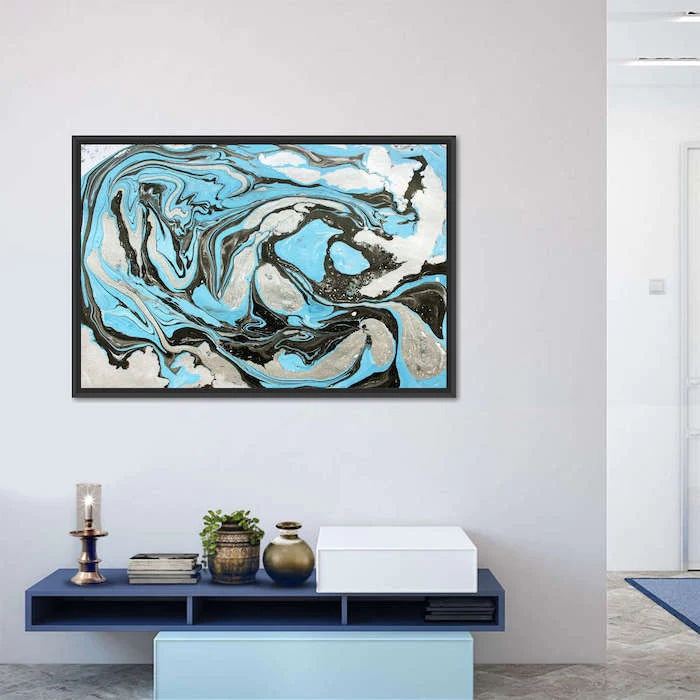 silver framed canvas ideas