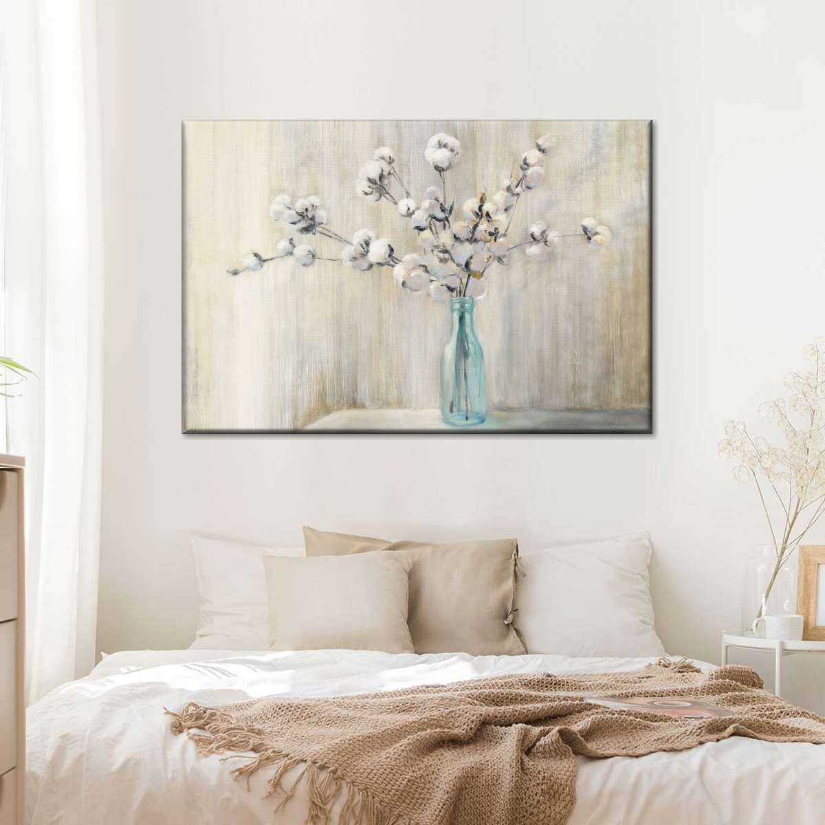 Cotton Bouquet Multi Panel Canvas Wall Art