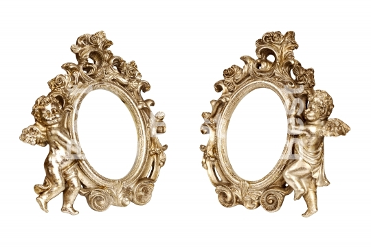 Oval baroque golden picture frame