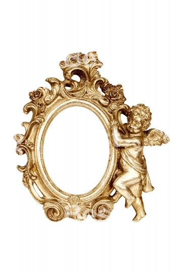 Oval baroque golden picture frame