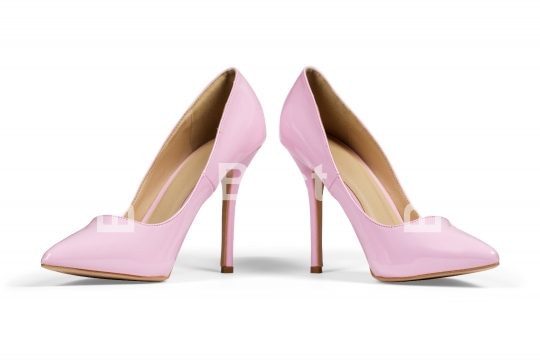 Pink women heel shoes