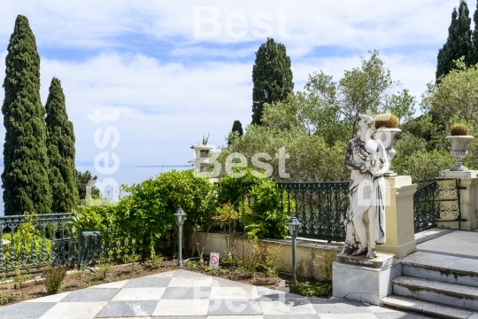 Achilleion palace in Gastouri on Corfu island, Greece. 