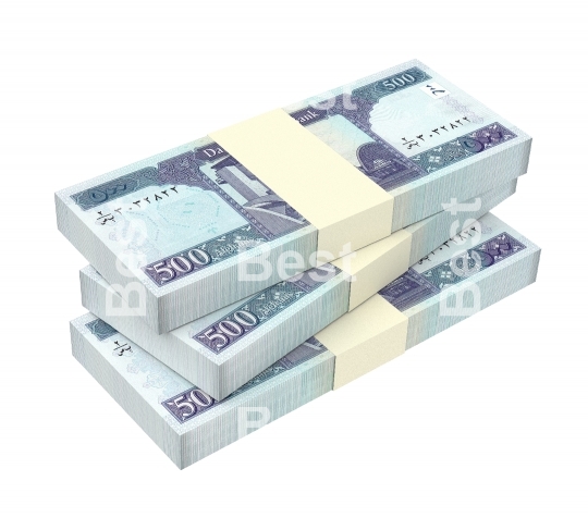 Afghan afghani bills isolated on white background