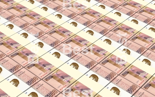 Angolan kwanza bills stacks background