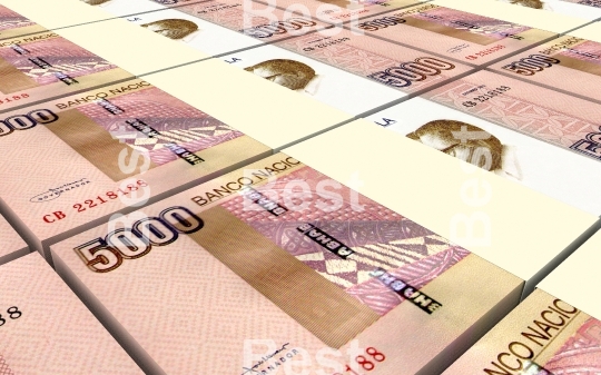 Angolan kwanza bills stacks background