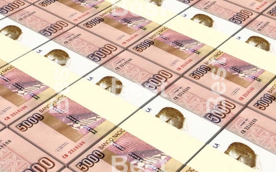 Angolan kwanza bills stacks background