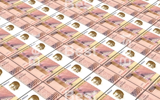 Angolan kwanza bills stacks background