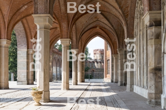 Arch way in ancient palace. 