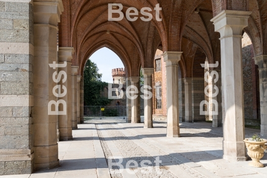 Arch way in ancient palace. 