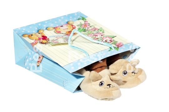 Baby shoes with gift bag