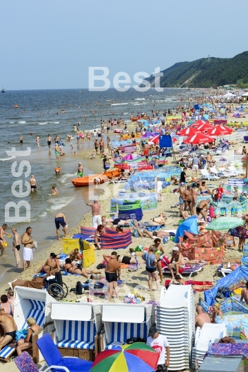 Baltic sea beach in Miedzyzdroje