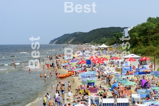 Baltic sea beach in Miedzyzdroje