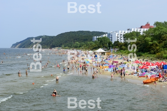 Baltic sea beach in Miedzyzdroje