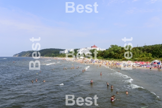 Baltic sea beach in Miedzyzdroje