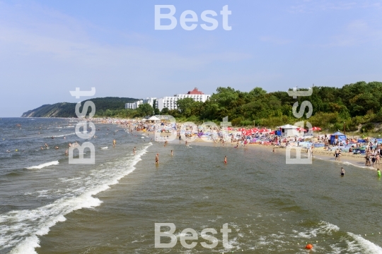 Baltic sea beach in Miedzyzdroje