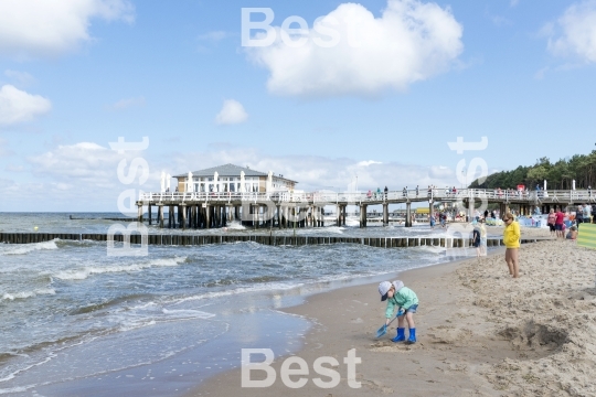 Baltic sea beach in Ustronie Morskie