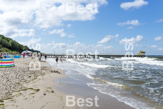 Baltic sea beach in Ustronie Morskie