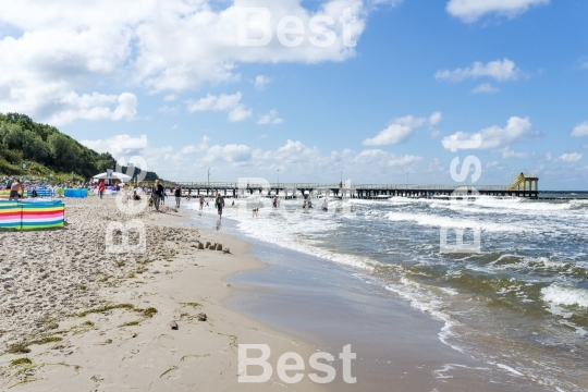 Baltic sea beach in Ustronie Morskie