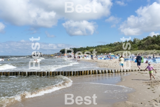 Baltic sea beach in Ustronie Morskie