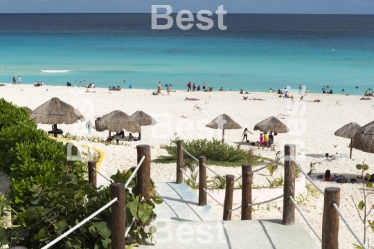 Beautiful Playa Delfines beach in Cancun