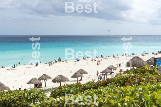 Beautiful Playa Delfines beach in Cancun