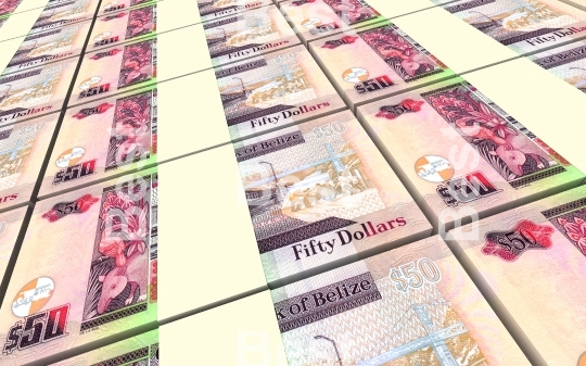 Belize dollars bills stacks background