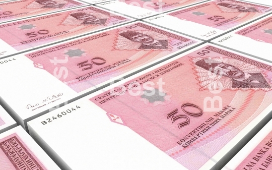 Bosnia and Herzegovina convertible mark bills stacks background