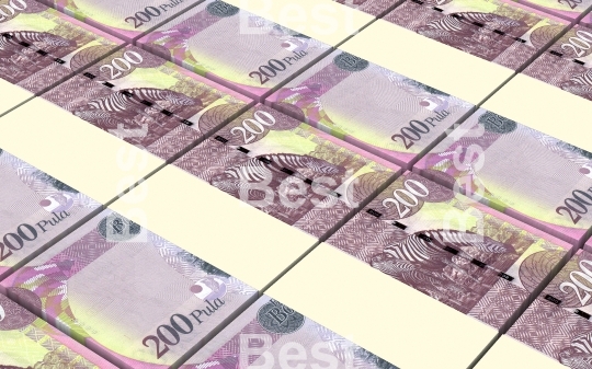 Botswana pula bills stacks background