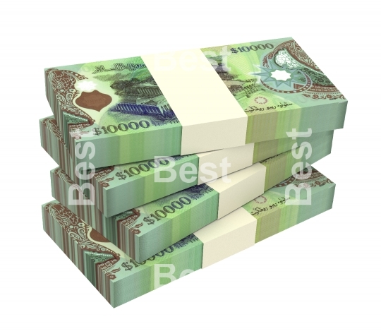 Brunei dollar bills isolated on white background