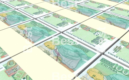 Bulgarian lev bills stacks background