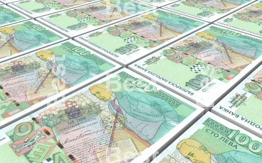 Bulgarian lev bills stacks background