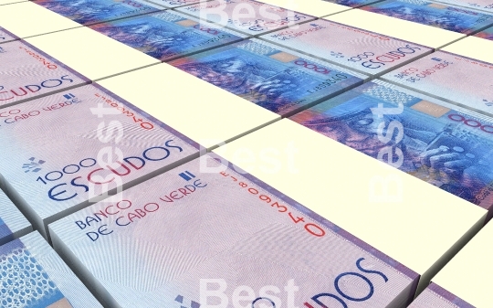 Cape Verdean escudos bills stacks background