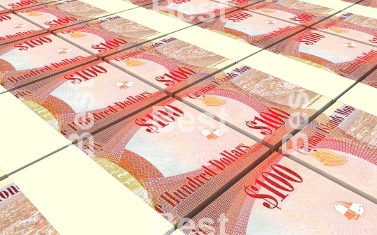 Cayman Islands money stacked background