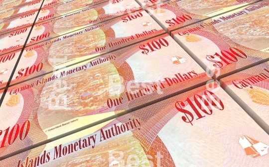 Cayman Islands money stacked background