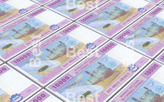 Central African CFA francs bills stacked background