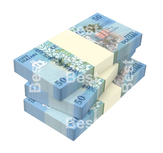 Cook Islands bills isolated on white background