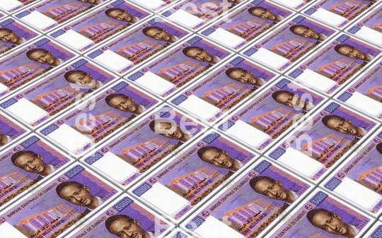 Djiboutian franc bills stacks background