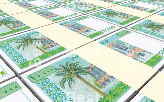 Djiboutian franc bills stacks background