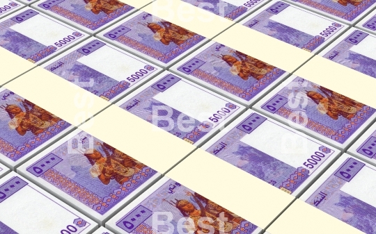 Djiboutian franc bills stacks background