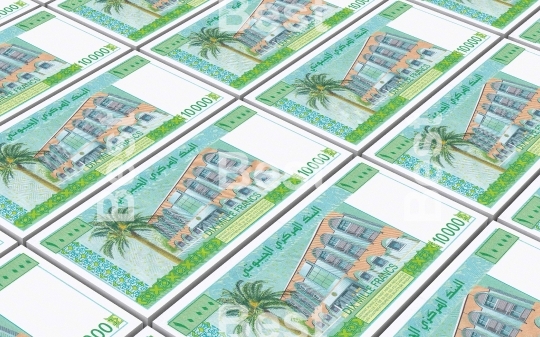 Djiboutian franc bills stacks background