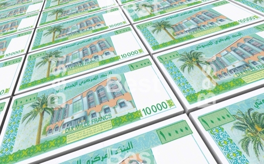 Djiboutian franc bills stacks background