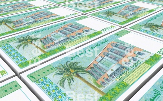 Djiboutian franc bills stacks background